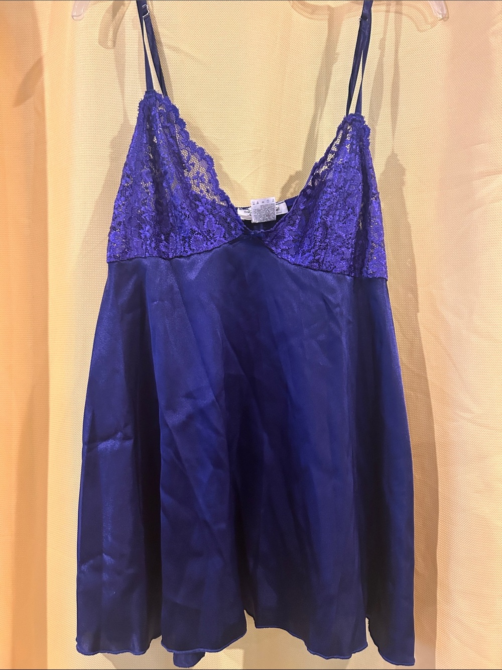 Satin & Lace Chemise Slip in Deep Purple